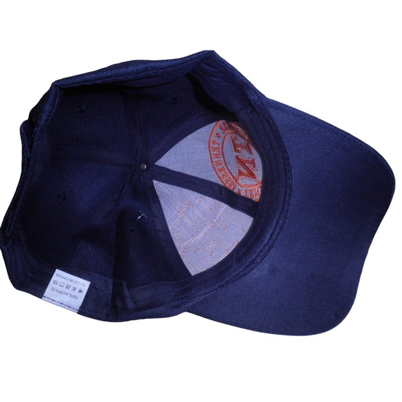 Tennessee TN Ball Cap, Solid Navy Blue, Orange Embroidery, Strapback Trucker Hat - Picture 4 of 4